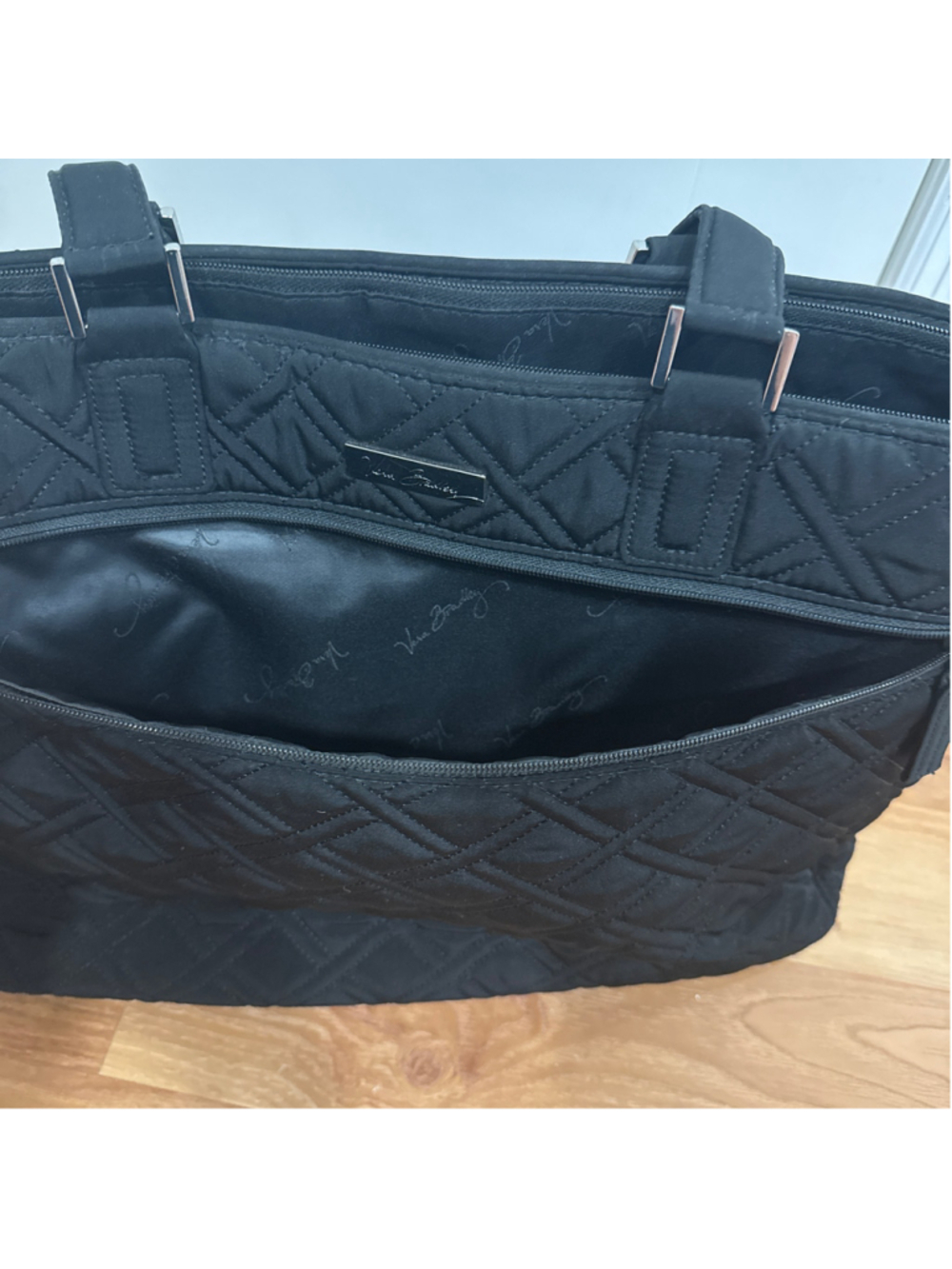 Women's Vera Bradley Quilted Tote Bag One Size Black - Picture 12 of 12